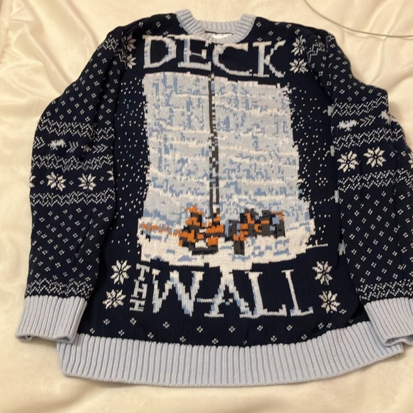 NWOT Game Of Thrones Deck The Wall Blue Sweater Holiday Ugly Christmas men’s S - Picture 2 of 5